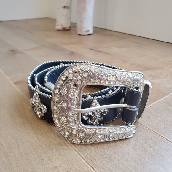 rawyalty Accessories - Rhinstone Genuine Leather women's belt